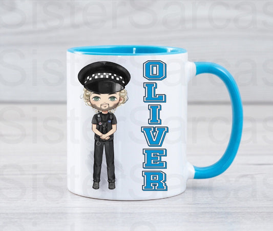Personalised Policeman Police Christmas Birthday Gift Present Cup Mug Gift for Son Brother Husband Grandad Papa Retirement Gift Leaving Work