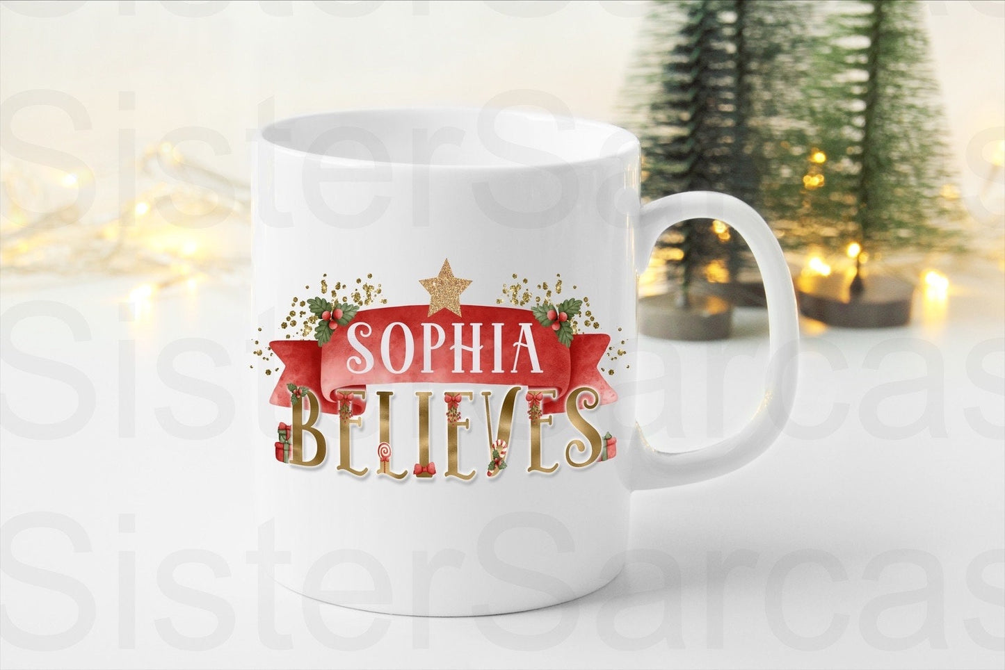 Personalised Kids Christmas I Believe Cup Daughter Keepsake Gift Present Stocking Filler Stuffers Christmas Eve Box Christmas Gift Box