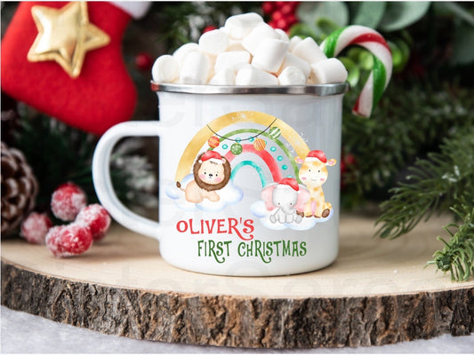Personalised Kids First Christmas Mug Cup Daughter Son Keepsake Gift Present Stocking Filler Stuffers Christmas Eve Box Christmas Gift Box