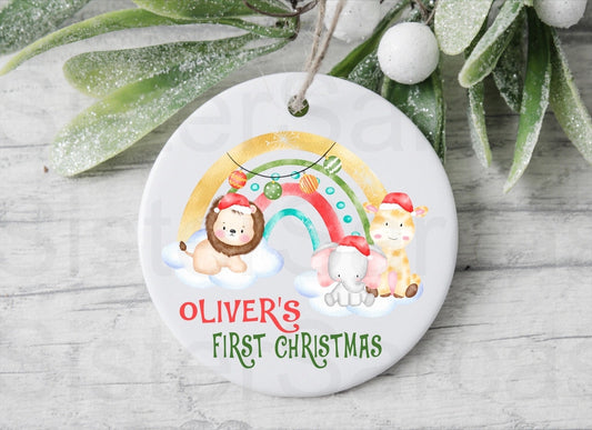 Baby Girls Boys 1st Personalised Christmas Bauble Gift Present Baby’s First Christmas Keepsake Bauble Tree Xmas Daughter Son Nephew Niece