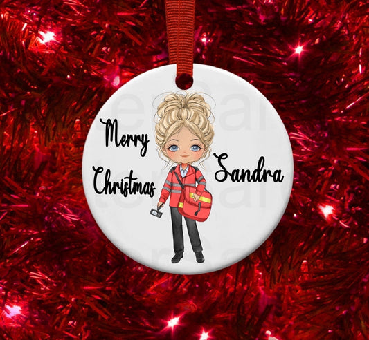 Personalised Postwoman Postie Gift Christmas Bauble Funny Gift Present Keepsake Novelty Christmas Tree Xmas For Her Mum Sister Colleague