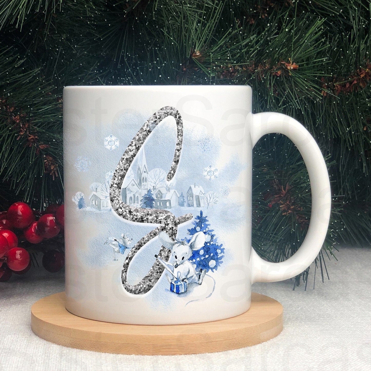 Personalised Kids Christmas Mouse Mug Cup Daughter Keepsake Gift Present Stocking Filler Stuffers Christmas Eve Box Christmas Gift Box