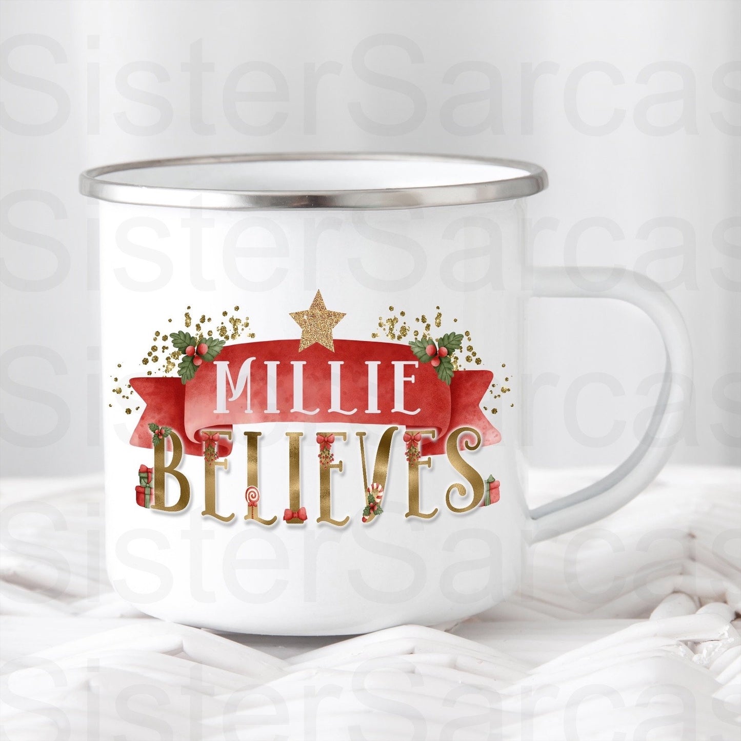 Personalised Kids Christmas I Believe Cup Daughter Keepsake Gift Present Stocking Filler Stuffers Christmas Eve Box Christmas Gift Box