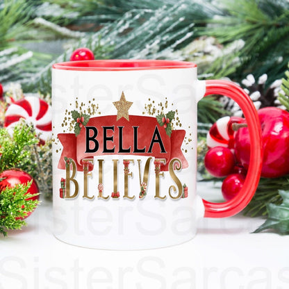 Personalised Kids Christmas I Believe Cup Daughter Keepsake Gift Present Stocking Filler Stuffers Christmas Eve Box Christmas Gift Box