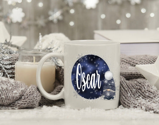 Christmas Personalised Gonk Gonks Navy Girlfriend Boyfriend Kids Son Daughter Mum Dad Mug Cup Gift Present Eve Gift Stocking Filler