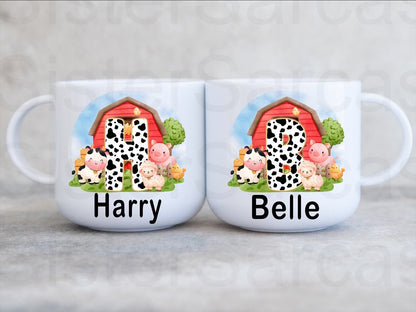 Personalised Kids Farm Animals Birthday Gift, Mug Cup, Daughter Son, Keepsake Gift Present, Stocking Filler Stuffers, Christmas Gift Box