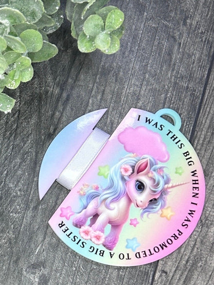Big Sister Announcement Gift New Baby Girl Gift, Memento Keepsake Ribbon Bauble, New Baby Gift, Newborn Keepsake, Personalised Baby Gift