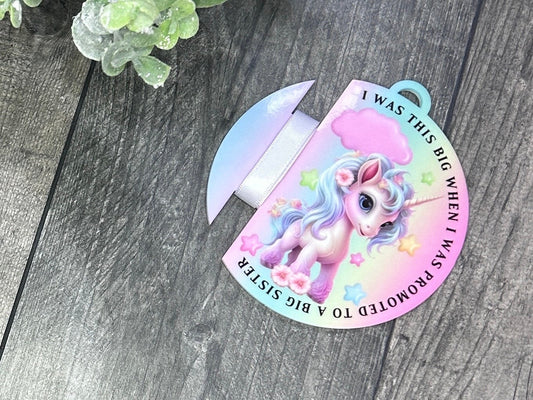 Big Sister Announcement Gift New Baby Girl Gift, Memento Keepsake Ribbon Bauble, New Baby Gift, Newborn Keepsake, Personalised Baby Gift
