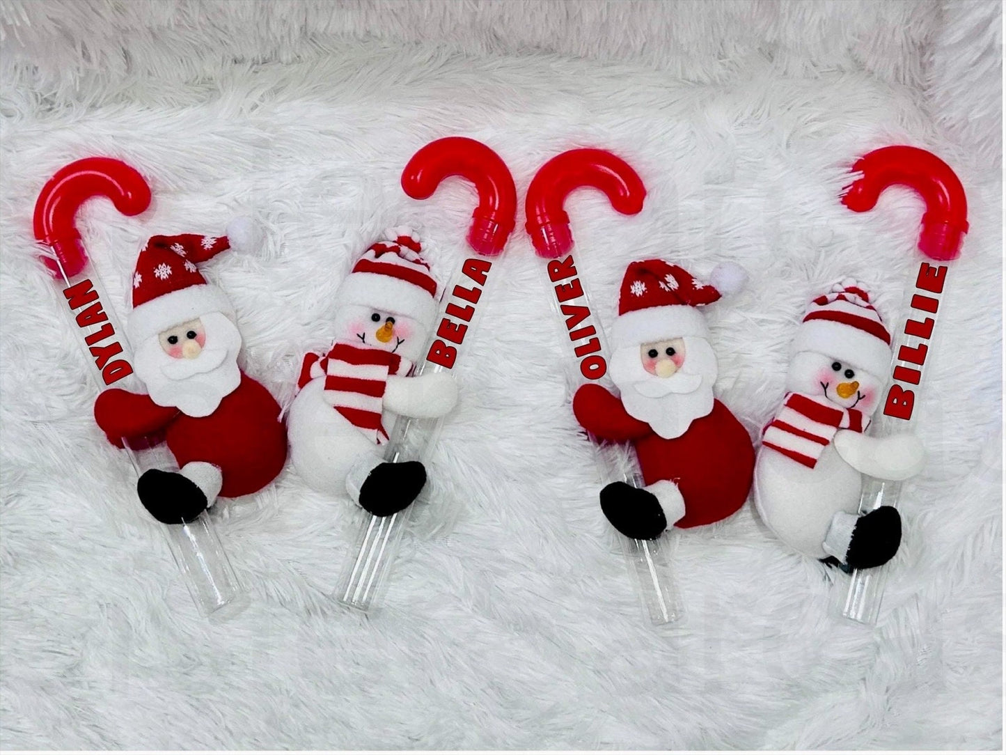 Personalised Kids Christmas Sweet Candy Cane Tub | Santa Snowman | Novelty Gift | Gift Box | Xmas Eve Box | Treat Jar | Kids Gift Present |