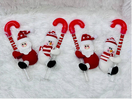 Personalised Kids Christmas Sweet Candy Cane Tub | Santa Snowman | Novelty Gift | Gift Box | Xmas Eve Box | Treat Jar | Kids Gift Present |