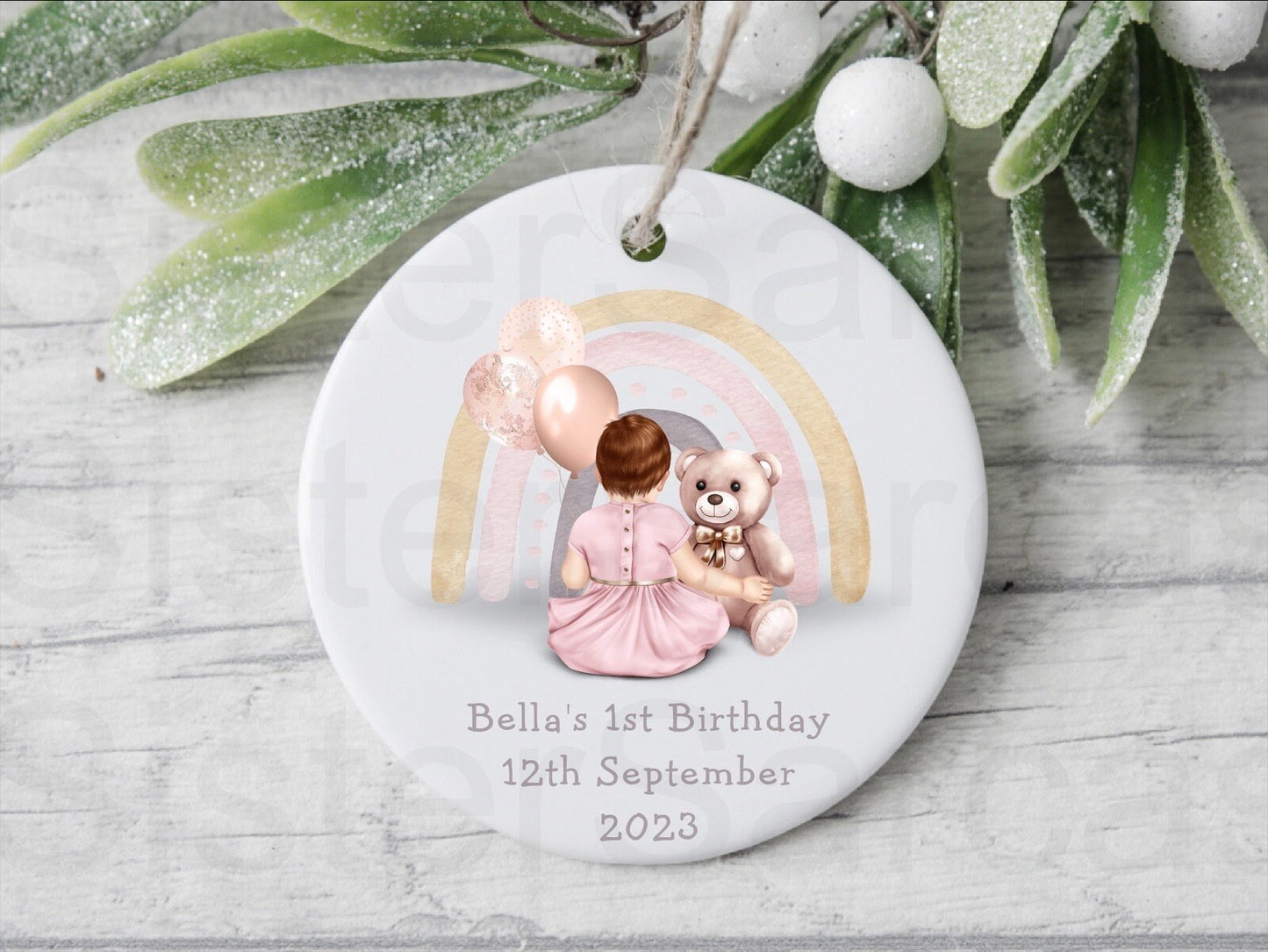 Baby Girls 1st First Birthday Personalised Plaque Keepsake Gift Bauble Niece Granddaughter Goddaughter Daughter 2nd Birthday 3rd Birthday