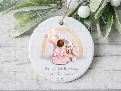 Baby Girls 1st First Birthday Personalised Plaque Keepsake Gift Bauble Niece Granddaughter Goddaughter Daughter 2nd Birthday 3rd Birthday