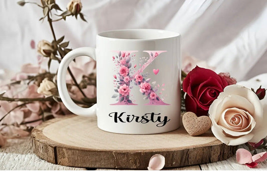 Floral Name Novelty Mug Perfect Gift For Birthday Christmas Boyfriend Girlfriend Wife Husband