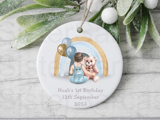 Baby Boys 1st First Birthday Personalised Plaque Keepsake Gift Bauble Nephew Grandson Godson Son 2nd Birthday 3rd Birthday