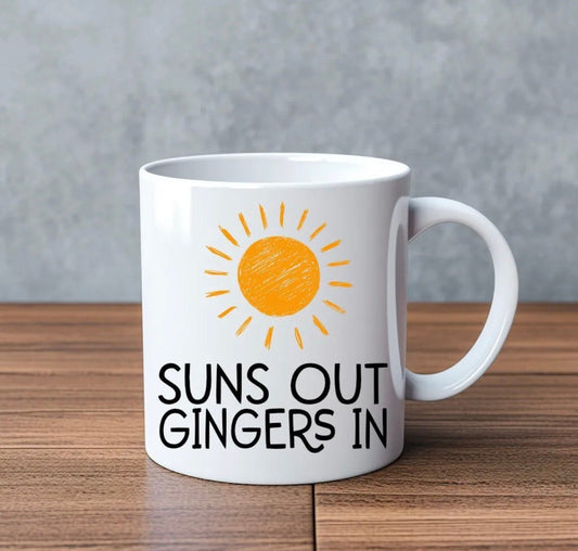 Suns Out Gingers In Novelty Mug Perfect Gift For Birthday Christmas Boyfriend Girlfriend Wife Husband