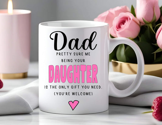 Personalised Gift For Dad From Daughter Father’s Day Funny Gift Mug Cup Birthday Gift Christmas Present Keepsake Present Gift For Dad