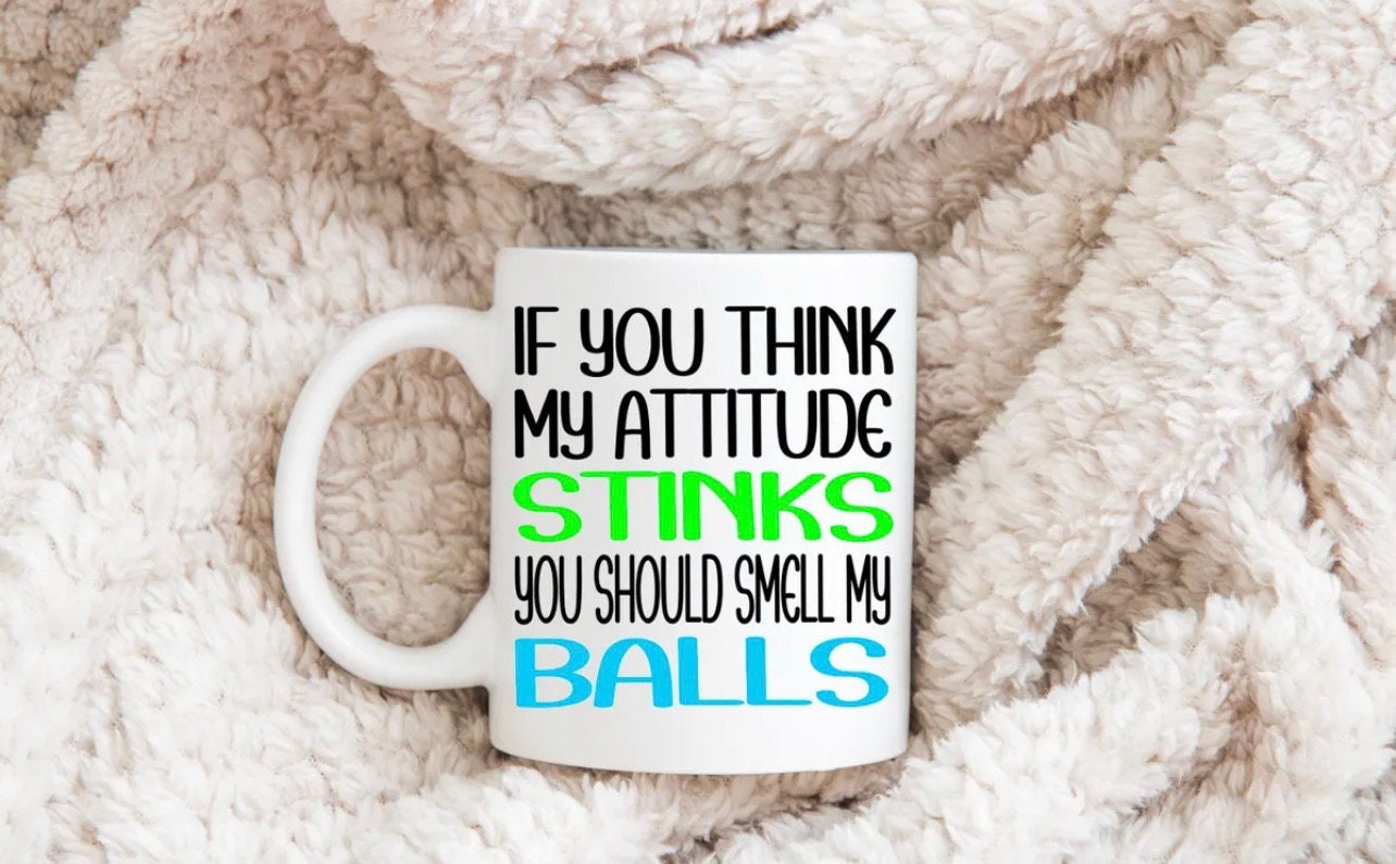 If You Think My Attitude Stinks… Novelty Mug Perfect Gift For Birthday Christmas Boyfriend Girlfriend Wife Husband Mum Dad