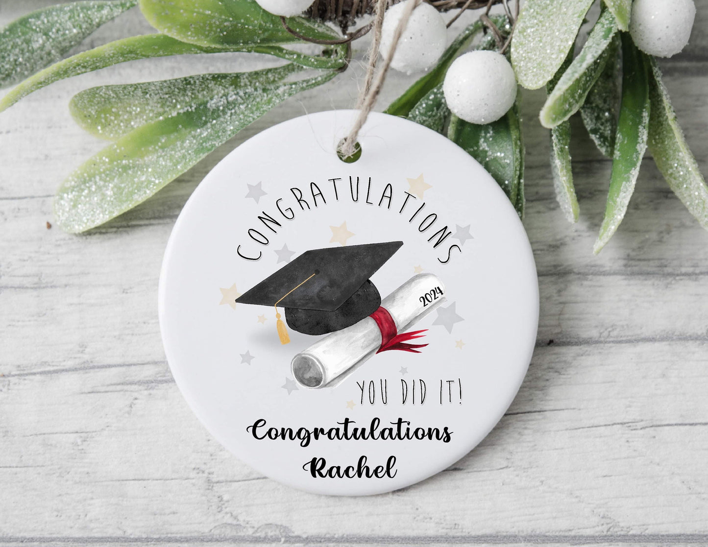 Congratulations Graduation Gift - Student University College - End of School Leavers 2025 Keepsake Plaque Bauble Personalised Custom Gift