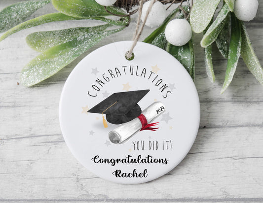 Congratulations Graduation Gift - Student University College - End of School Leavers 2025 Keepsake Plaque Bauble Personalised Custom Gift