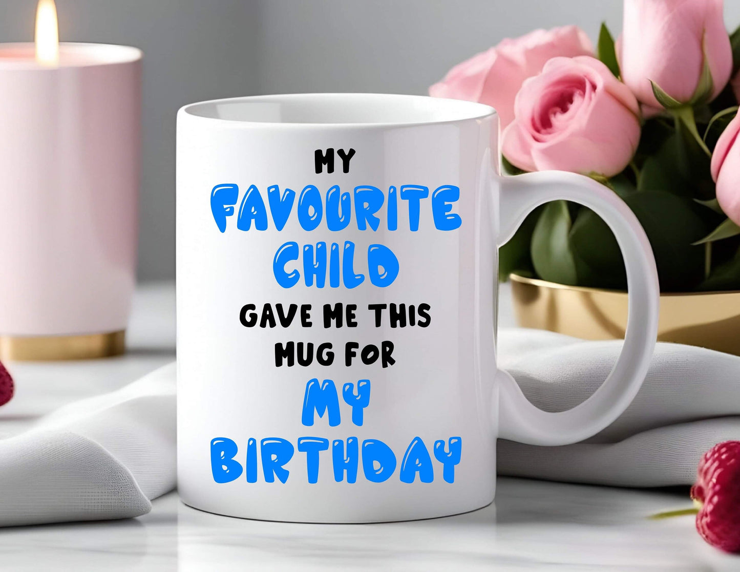 Funny gift for dad, personalised favourite child funny mug, perfect gift for birthday, gift for dad, birthday present, funny gift for him
