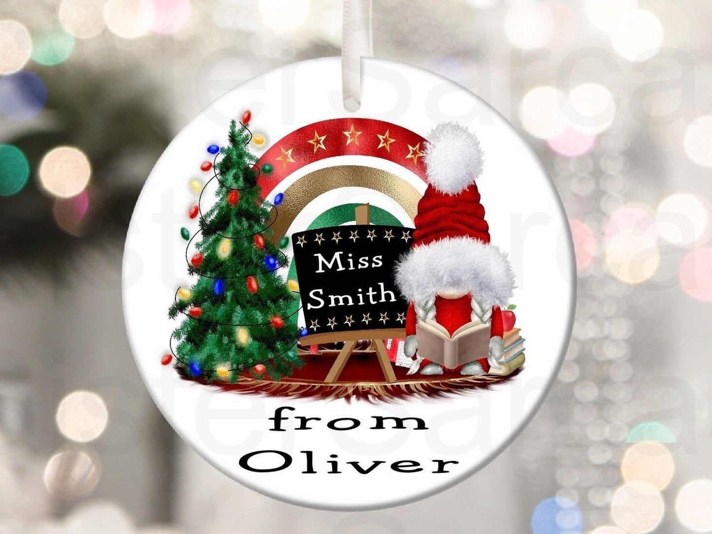 Personalised Teacher Gonk Christmas Bauble Gift Present Keepsake Novelty Bauble Tree Xmas Daughter Teacher Teaching Assistant