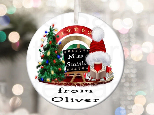 Personalised Teacher Gonk Christmas Bauble Gift Present Keepsake Novelty Bauble Tree Xmas Daughter Teacher Teaching Assistant