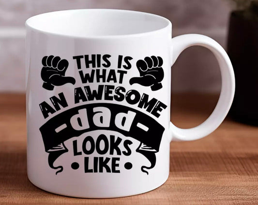 Awesome Dad Personalised Mug | Father’s Day Christmas Birthday | Gift For Him Funny Present Secret Santa | Personalised Gift For Dad