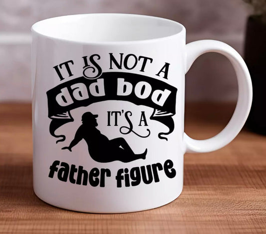 Dad Bod Father Figure Funny Mug | Father’s Day Christmas Birthday | Gift For Him Funny Present Secret Santa | Personalised Gift For Dad