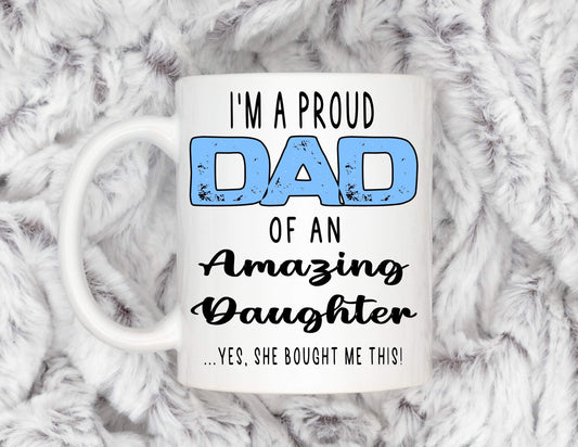 Dad Daughter funny gift for Father’s Day, funny mug cup, birthday present, Christmas gift, gift from daughter to dad, personalised gift