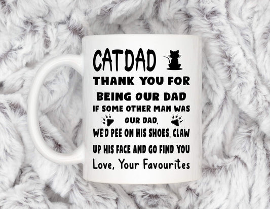 Cat Dad personalised gift for Father’s Day, funny rude mug cup, birthday present, Christmas gift, gift from cat, personalised gift