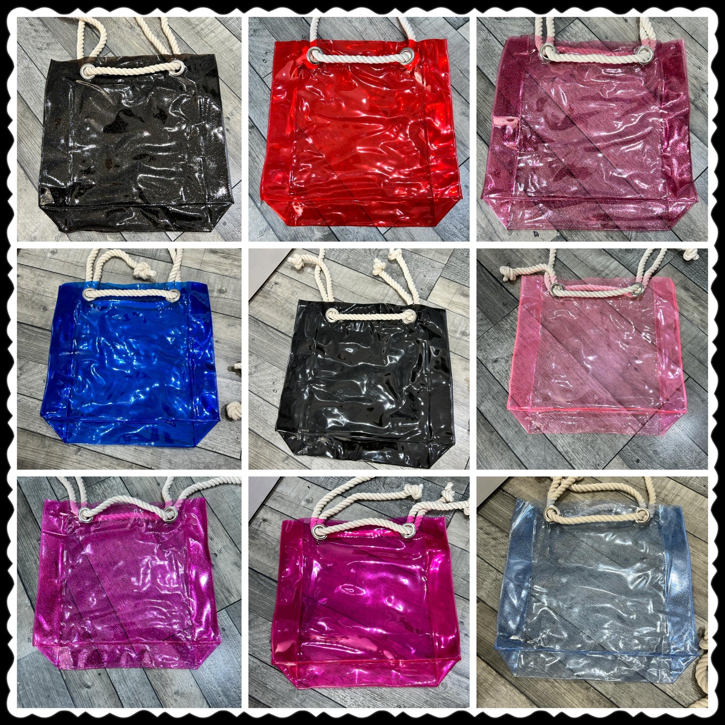Personalised Kids PVC Swimming Bag, Beach Bag with Sturdy Rope Handle - various colours available, perfect for holiday, neon beach bags,
