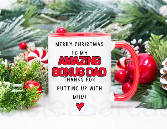 Funny Amazing Bonus Dad Step Dad Mug, Personalised Gift, Christmas Gift, Birthday Gift, Father’s Day, Best Step Dad Gift