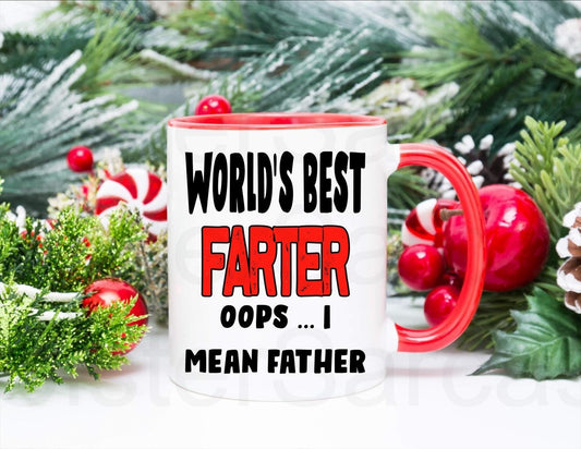 Funny Worlds Best Farter Dad Mug, Personalised Gift, Christmas Gift, Birthday Gift, Father’s Day, Best Dad Gift