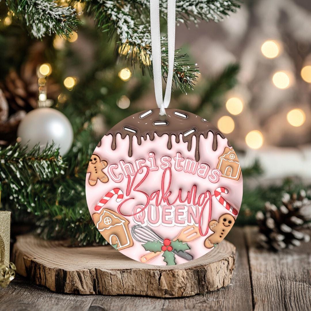 Baking Queen Personalised Christmas Bauble Funny Gift Present Keepsake Novelty Christmas Tree Xmas For Him Her