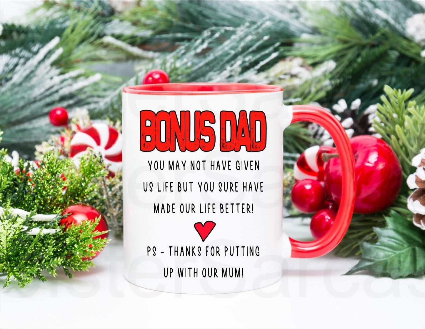 Funny Bonus Dad Step Dad Mug, Personalised Gift, Christmas Gift, Birthday Gift, Father’s Day, Best Step Dad Gift
