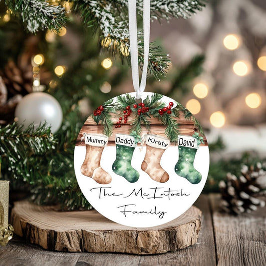 Our Family Home Personalised Christmas Bauble Gift Present Keepsake Christmas Train Bauble Tree Xmas Daughter Son Nephew Niece