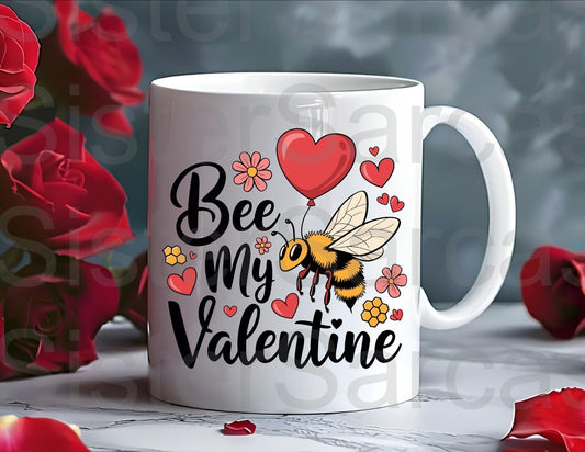 Bee My Valentine Mug - Relationship Gifts - Birthday Present - Valentines Gift - Novelty Mug - Funny Gift