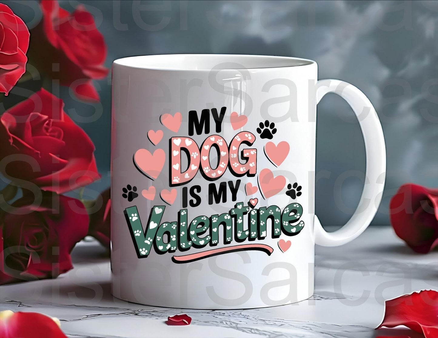Personalised Mug - Valentines Gift - My Dog Is My Valentine - Dog Mum Gift - Dog Dad Gift - Valentine’s Day Gift - Funny Gift