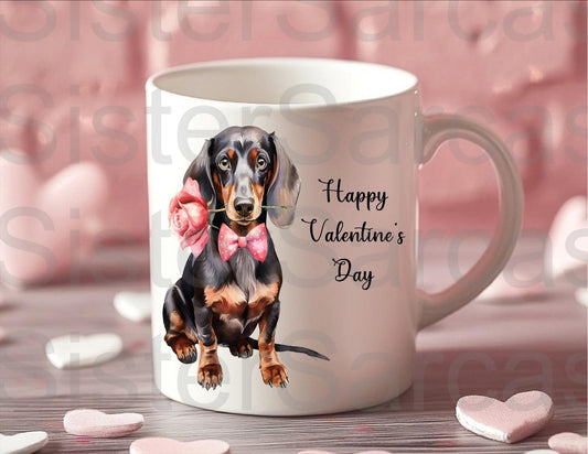 Personalised Mug - Valentines Gift - Dachshund Dog - Dog Mum Gift - Dog Dad Gift - Gift From Dog - Valentine’s Day Gift - Funny Gift