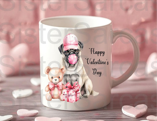 Personalised Mug - Valentines Gift - Pug Dog - Dog Mum Gift - Dog Dad Gift - Gift From Dog - Valentine’s Day Gift - Funny Gift