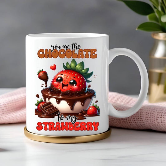 Chocolate To My Strawberries - Relationship Gifts - Personalised Gift - Birthday Present - Valentines Gift - Novelty Mug - Funny Gift