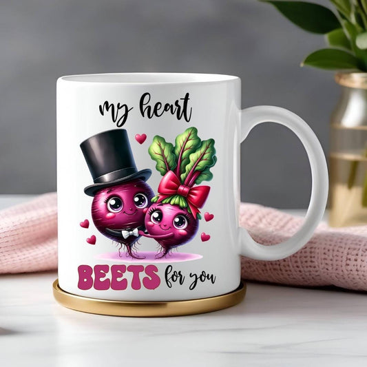 My Heart Beets For You - Relationship Gifts - Personalised Gift - Birthday Present - Valentines Gift - Novelty Mug - Funny Gift