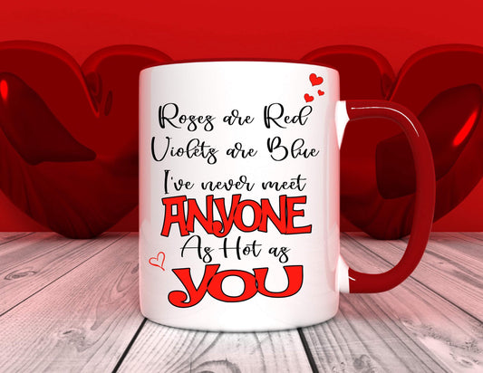 Never Met Anyone As Hot As You - Relationship Gifts - Personalised Gift - Birthday Present - Valentines Gift - Novelty Mug - Funny Gift