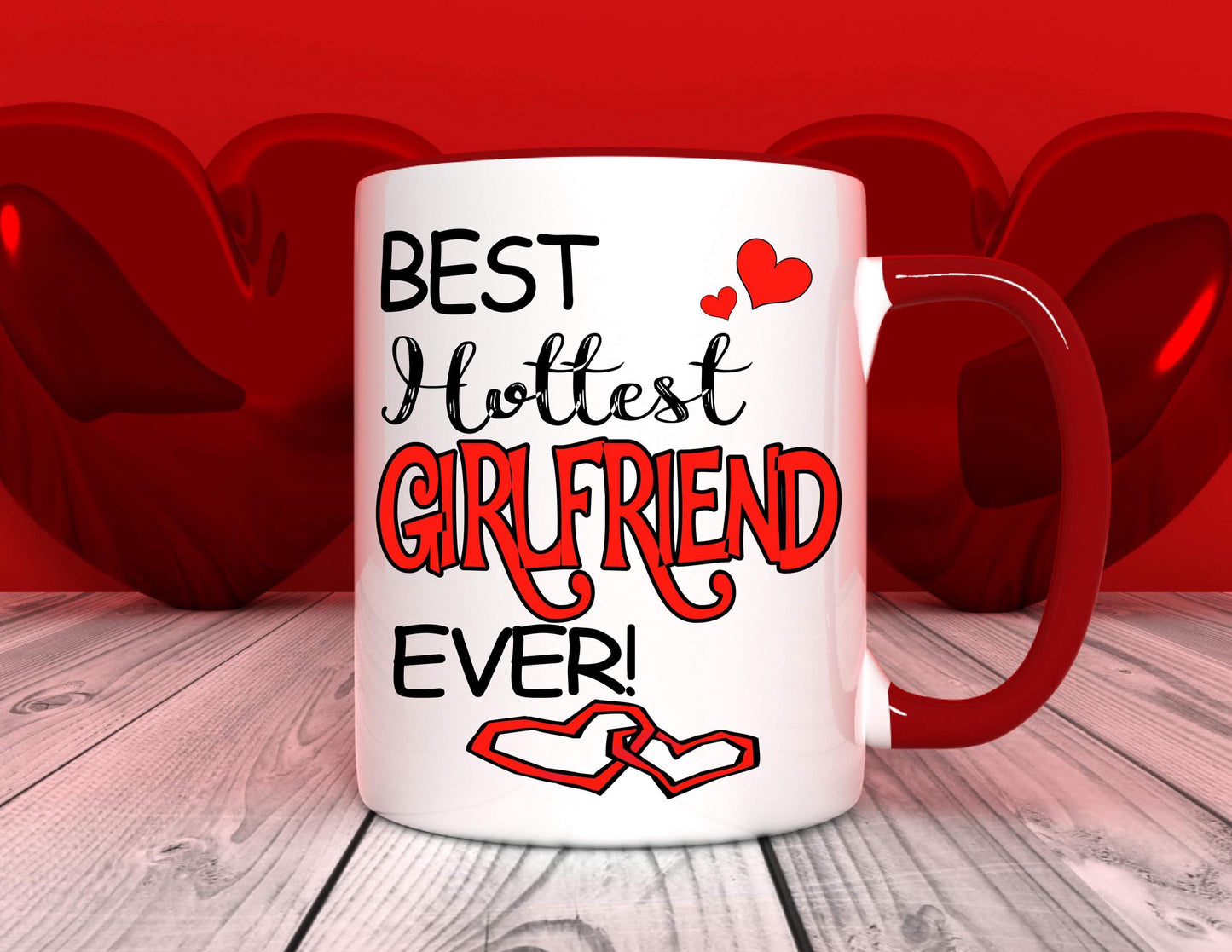 Best Hottest Girlfriend - Relationship Gifts - Personalised Gift - Birthday Present - Valentines Gift - Novelty Mug - Funny Gift