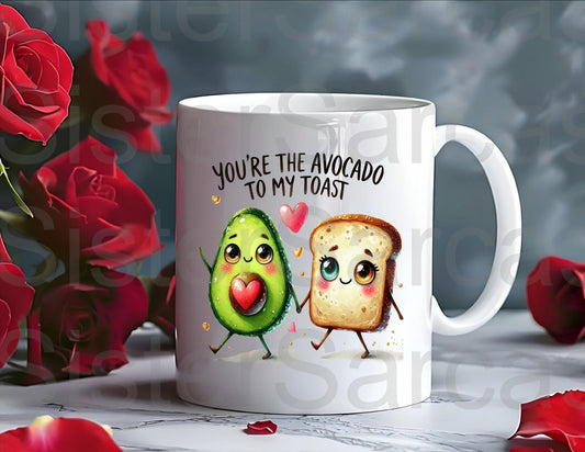 You’re The Avocado To My Toast Mug - Relationship Gifts - Birthday Present - Valentines Gift - Novelty Mug - Funny Gift