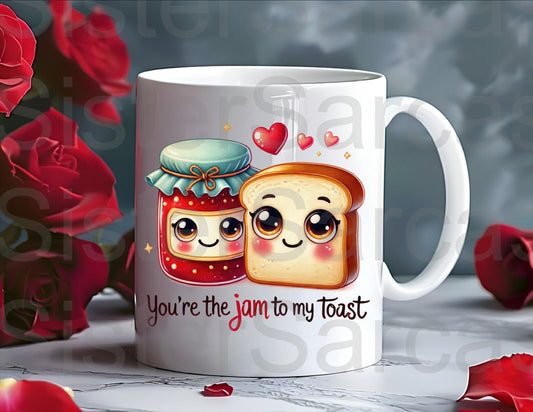You’re The Jam To My Toast Mug - Relationship Gifts - Birthday Present - Valentines Gift - Novelty Mug - Funny Gift