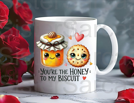 You’re The Honey To My Biscuit Mug - Relationship Gifts - Birthday Present - Valentines Gift - Novelty Mug - Funny Gift