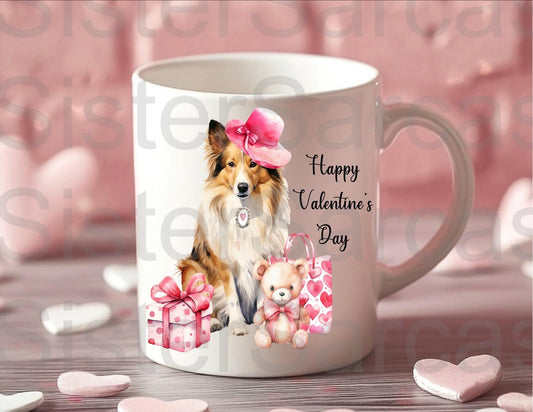 Personalised Mug - Valentines Gift - Shetland Sheep Dog - Dog Mum Gift - Dog Dad Gift - Gift From Dog - Valentine’s Day Gift - Funny Gift