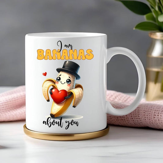 I Am Bananas About You - Relationship Gifts - Personalised Gift - Birthday Present - Valentines Gift - Novelty Mug - Funny Gift