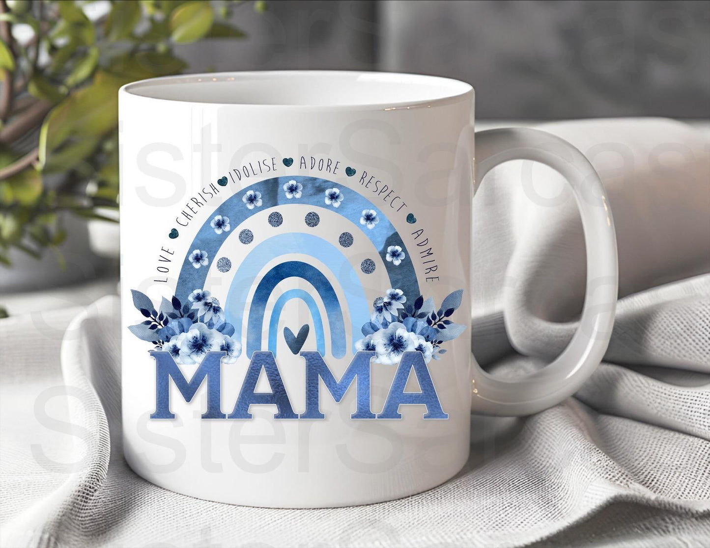Mama Blue Floral - Mother’s Day Gift - Funny Gift - Personalised Mug - Mum Gift - Gift For Mum - Mothers Day Gift